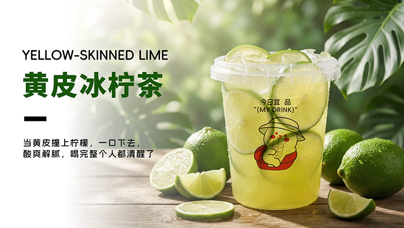 黄皮冰柠茶